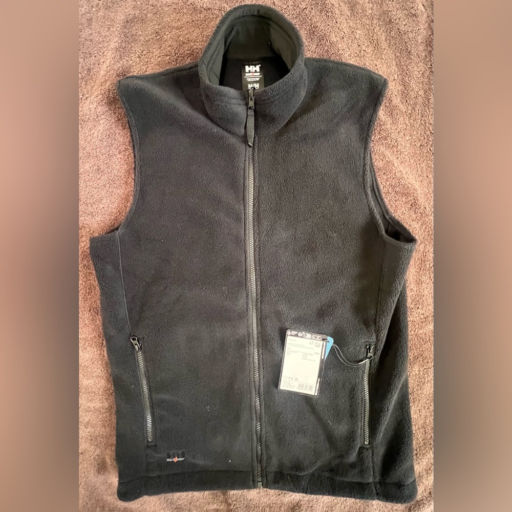Helly Hansen Black Fleece Vest. Men’s Size Med. Custom “Crown Royal” embroidery.
